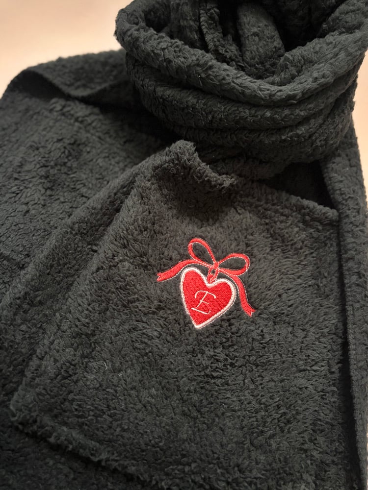Image of Personalised Fleece embroidered pocket scarves 