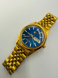 Image 3 of Rado Purple Horse Day Date Blue Dial Gold Plated Automatic Men’s Watch