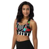 BOSSFITTED Black and Colorful Longline Sports Bra