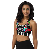 Image 4 of BOSSFITTED Black and Colorful Longline Sports Bra