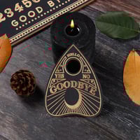 Image 4 of Wooden Laser Engraved Spirit Board Witchcraft Divination Pendulum Board Tarot Card Game Set Display 