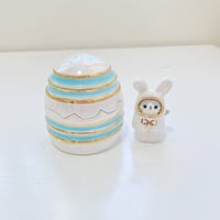 Image 1 of Glow in dark bunny cat in an egg jewelry box
