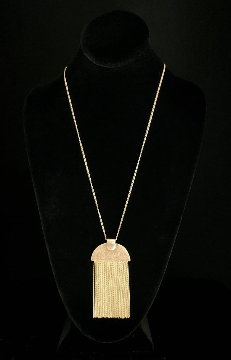 Image of Gold Fancy Brushed Necklace 