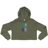 Image 1 of Afro Picks Formation Women's Cropped Hoodie - Blues & Greens