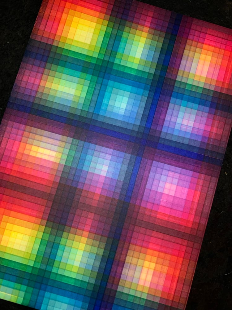 Image of Full Spectrum Layered Ribbons of Light on a Grid 2