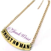 Image of "Trust No Man" Gold Necklace 