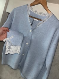 Image 3 of Lace trim soft knit cardigan - 2 colours 