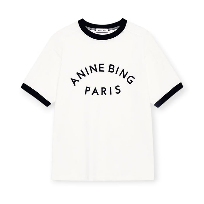 Image of ANINE BING Jaylin Tee Paris ivory