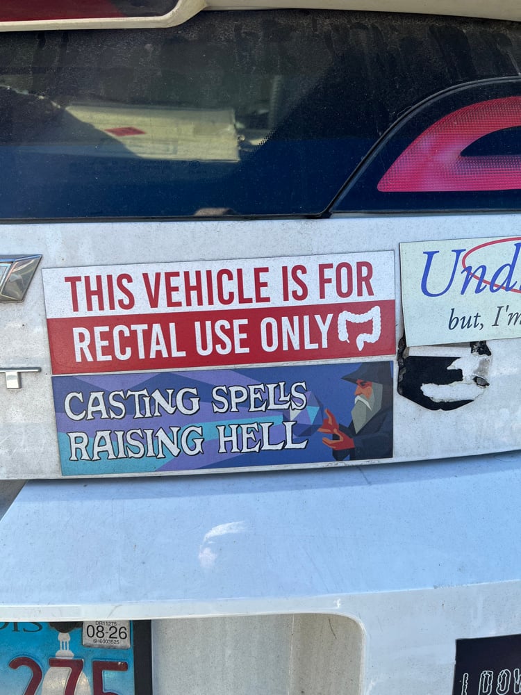 Image of This Vehicle Is For Rectal Use Only Bumper Sticker or Magnet