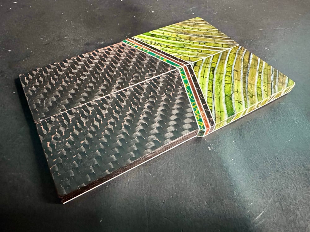 Image of Mammoth Tooth & Copper Carbon Fiber Segmented Knife Scales 