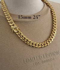 Image 10 of Miami Cuban Link Chain/Bracelet Set, Handmade Real 14k Gold Plated (Five Times Plated)