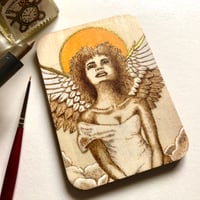 Image 1 of Angel Mini Wood Panel Wood Burning 