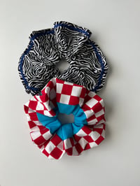 Image 2 of Checkered and Zebra Scrunchies