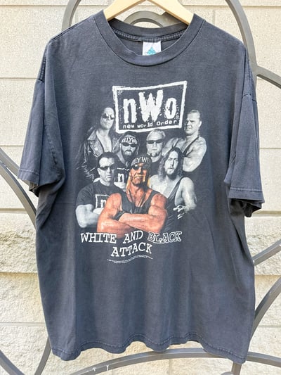 Image of RARE 1998 VINTAGE WWF “NWO - WHITE AND BLACK ATTACK” WRESTLING TEE, SIZE: XL