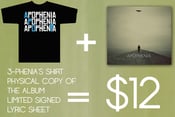 Image of Debut Album + Signed Lyric Sheet + 3-phenia's shirt Package!