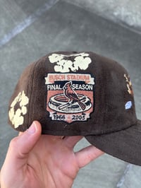 Image 3 of BROWN SUEDE ST LOUIS CARDINALS CUSTOM FITTED CAP