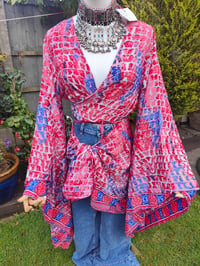 Image 9 of Pefkos co ord sarong set red and blue