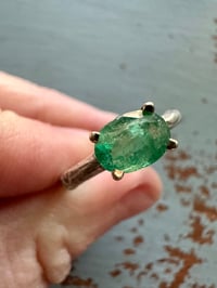 Image 7 of emerald ring with twig band . size 7