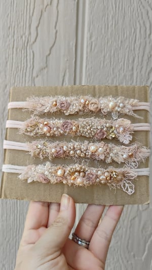 Image of Becky fancy tiebacks Peach