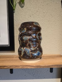 Image 2 of Bronze Vase with Blue Vines