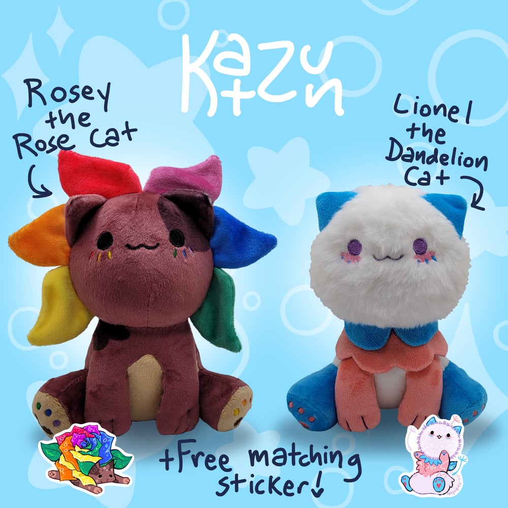 Image of Rosey and Lionel the Cat 6 Inch Plushies - IN STOCK