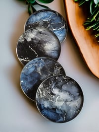 Image 1 of Set of 4 Epoxy Resin Art Coasters 'The Hunter'
