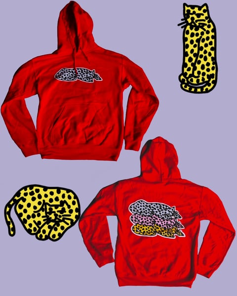 Image of CHEETAH HOODIE RED