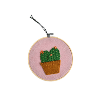 Image 1 of 5” cactus embroidery hoop