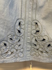 Image 9 of Blue puff sleeve shirt (l-xl)