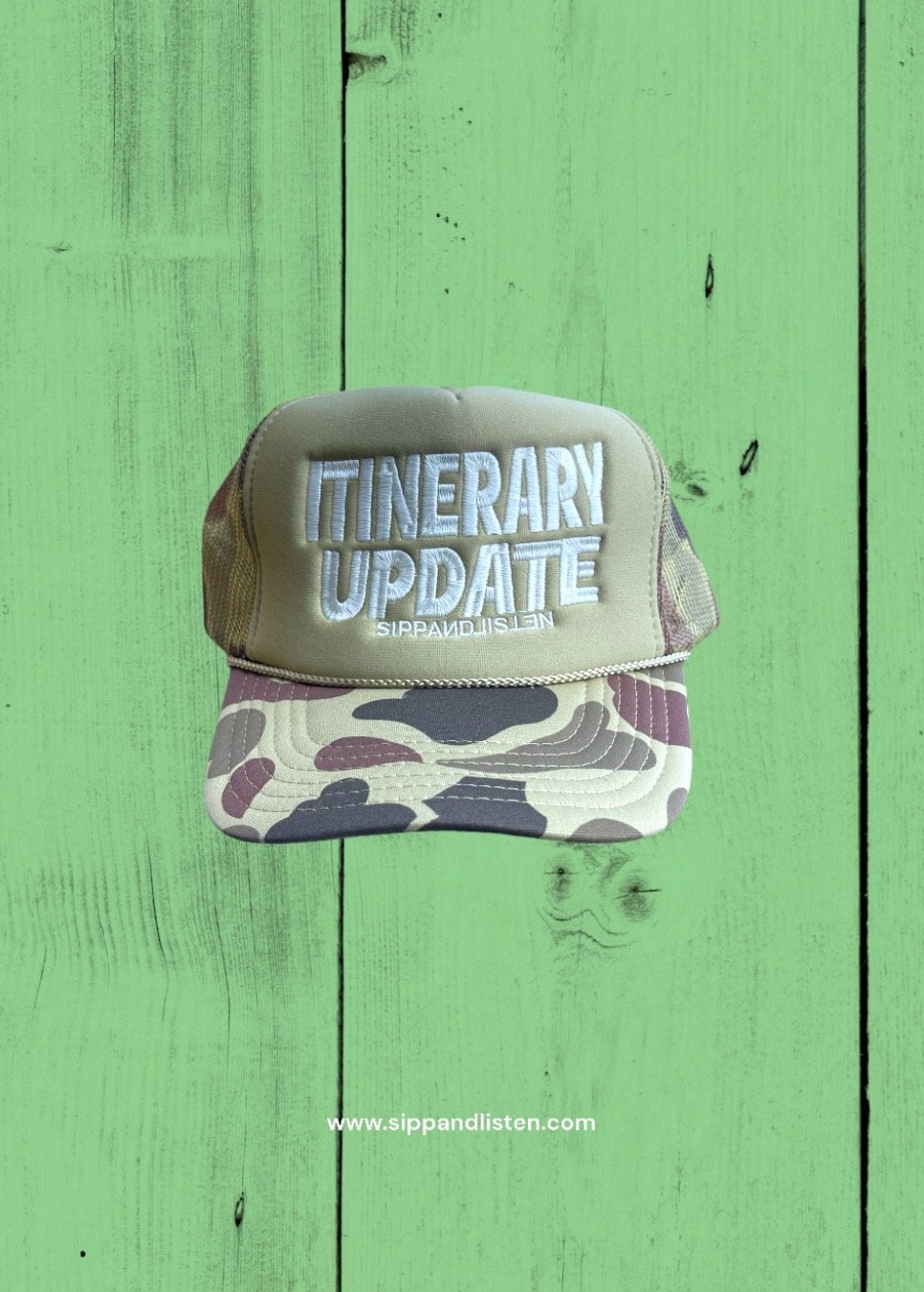 Itinerary Update Embroidered Truckers