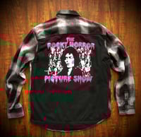 Upcycled “Rock Horror Picture Show” t-shirt flannel