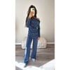 Blue off the shoulder ruched Co Ord