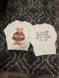Image 2 of FADE IS UP CREW NECK WHITE SWEATER