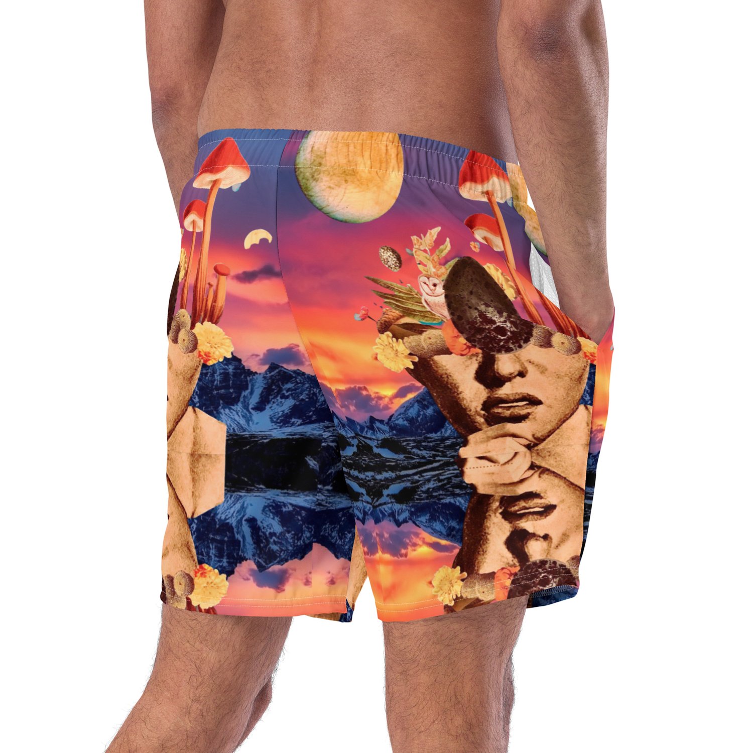 Image of The Sun Sets Best in the West - All Over Print - Eco Friendly - Men's Swim Trunks