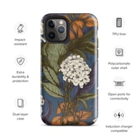 Image 4 of Art Nouveau Inspired Blue, Orange and White Boho Hippie Floral Sketch Tough Case for iPhone®