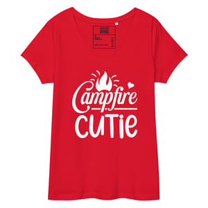 Image of Campfire Cutie Women’s Fitted V-Neck T-Shirt