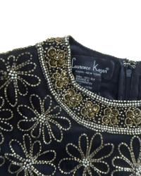 Image 4 of Laurence Kazar beaded 100% silk top 🌸🪩✨