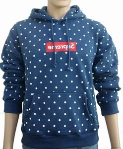 Image of Supreme x cdg box logo hoodie NAVY