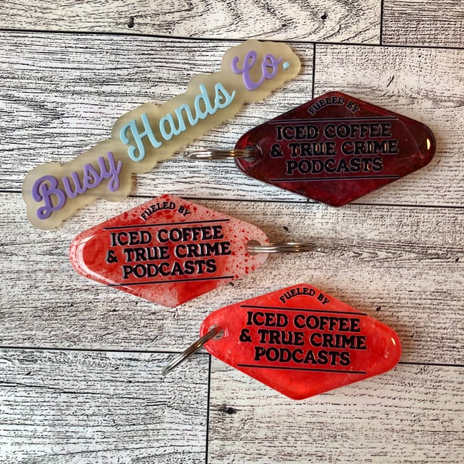 Fueled by Iced Coffee & True Crime Podcasts Keychains