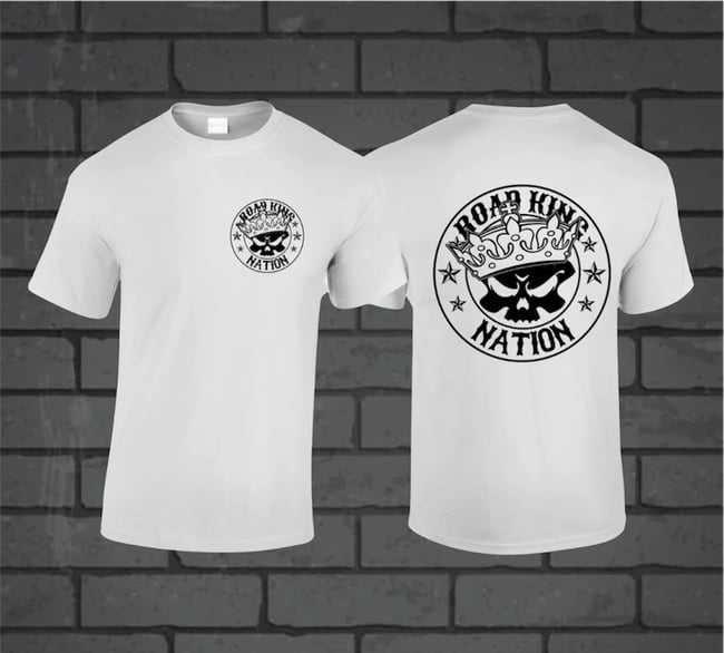 Road King Nation Round Logo White T-SHIRT