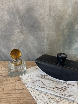 Image of Vintage leather ink blotter