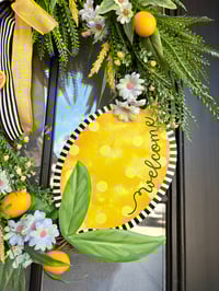 Image 2 of Lemon Welcome Grapevine Wreath 