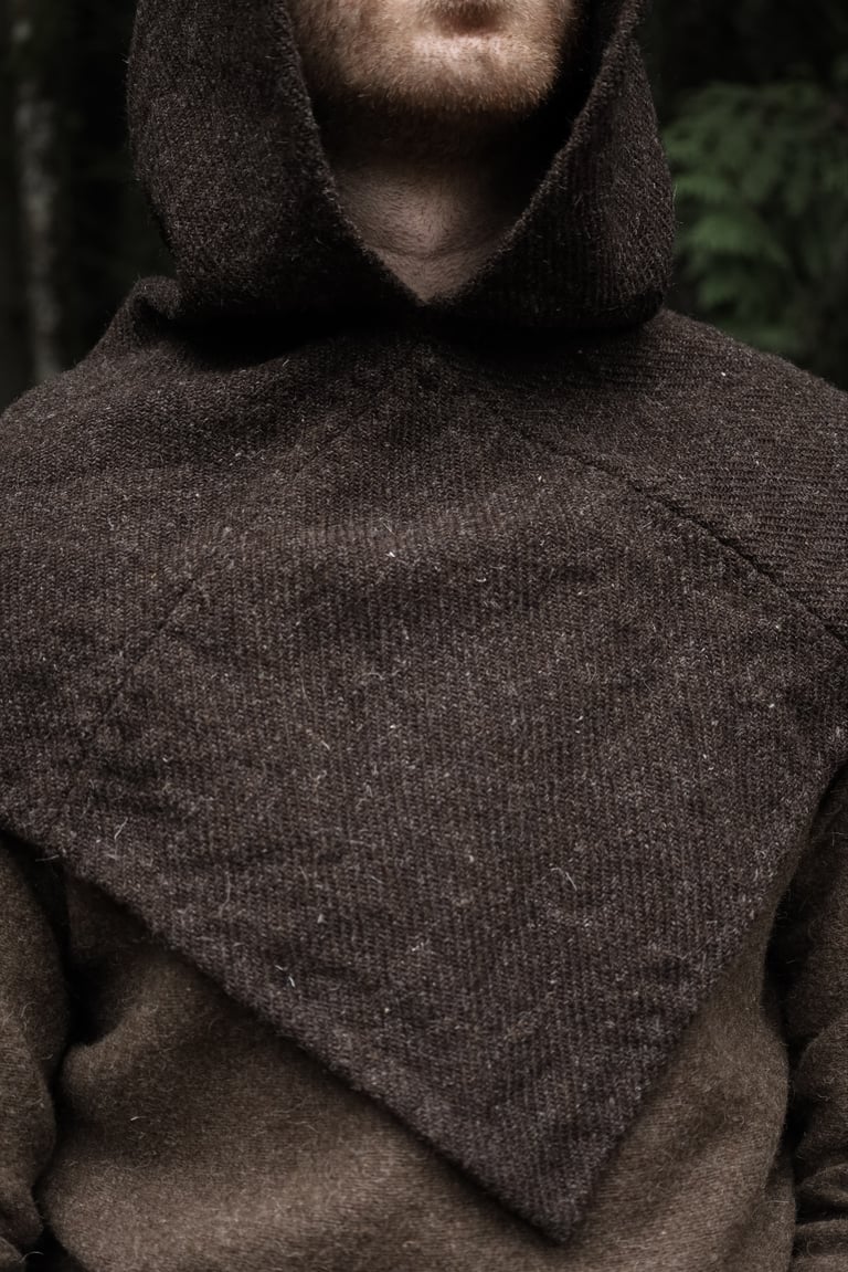 Medieval Hood - Heavyweight Dark Brown Twill Image 2