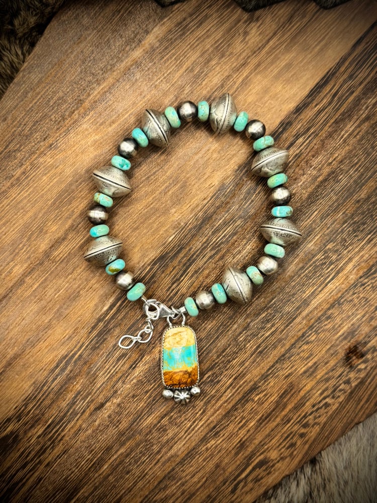 Image of Mercury Dime Bracelet with Royston Charm