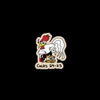Bomber-style rooster sticker