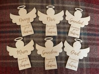 Image 2 of Remembering you at Christmas wooden angel decorations 