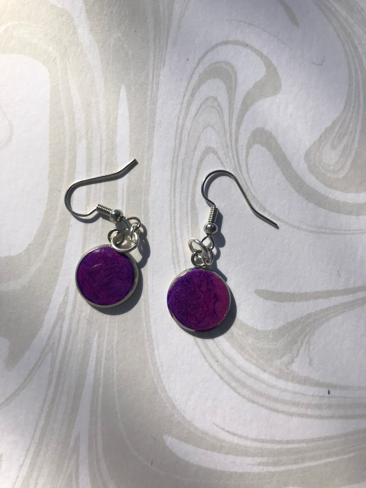 Image of Purple Bezel Earrings 