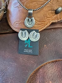 Image 1 of Horse Hoof Earring and Pendant Set