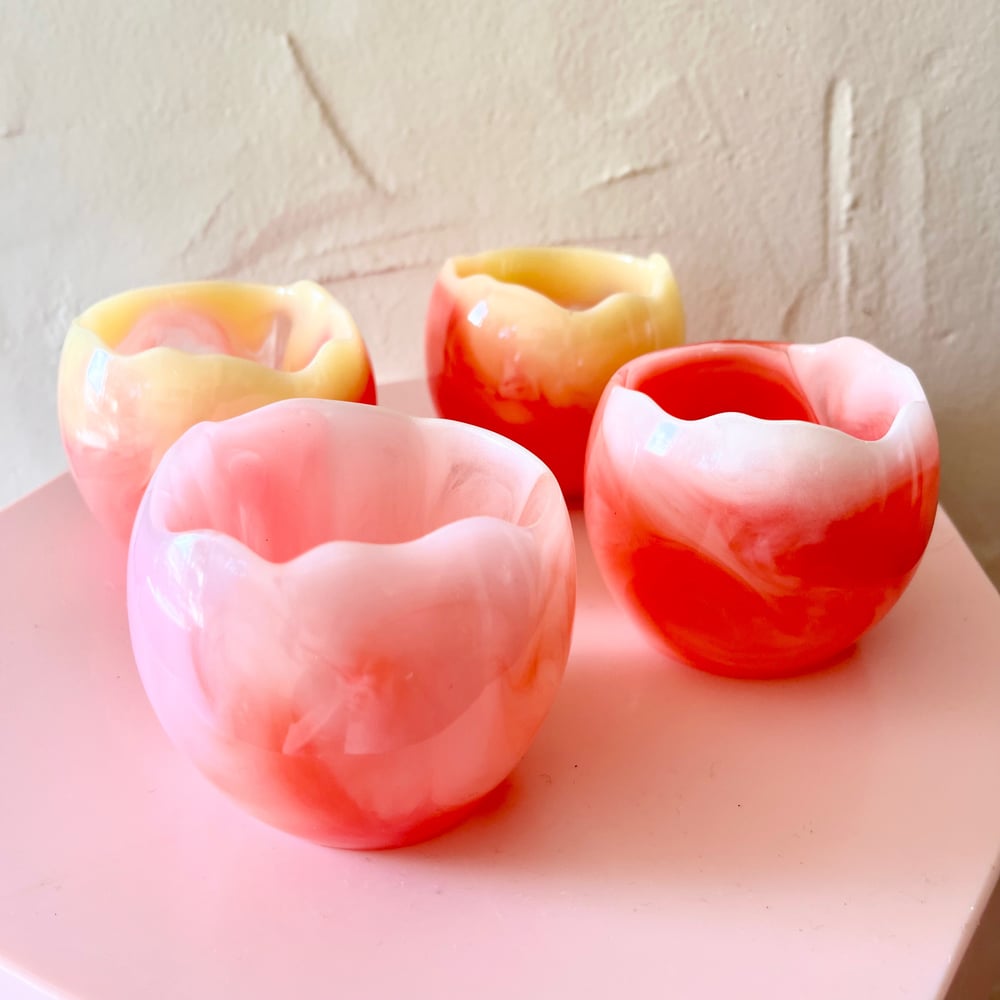Image of Pinky/Peach/Yellows Resin Bowls (Vases)