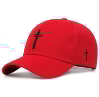 Image 1 of High Quality Cross Hat Unisex Adjustable (Red)